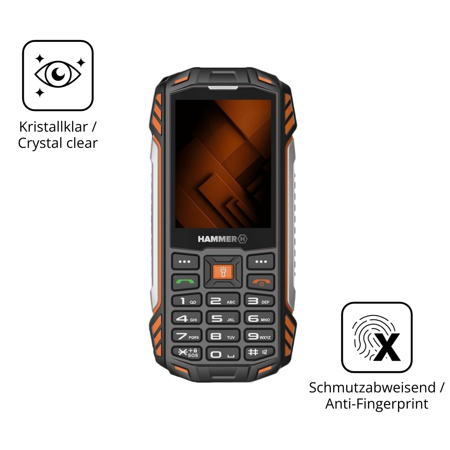 2x 9H Schutzfolie für Hammer Power Plus LTE Panzerfolie