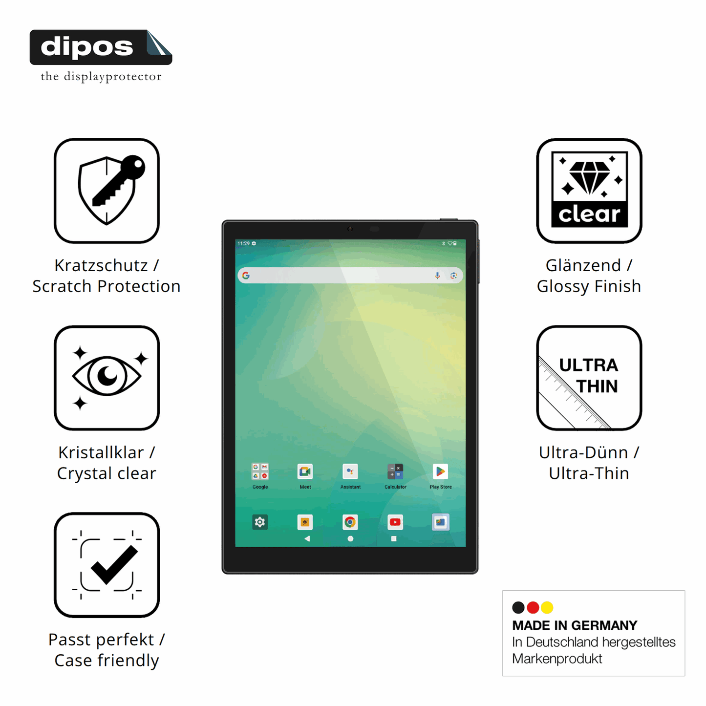 2x Screen Protector for Hannspree Lumo 7.8 Protection Crystal Clear dipos