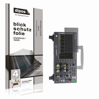 Blickschutzfolie von dipos passend für Hantek DSO2D15 Oscilloscope, präziser Zuschnitt und blasenfrei montiert