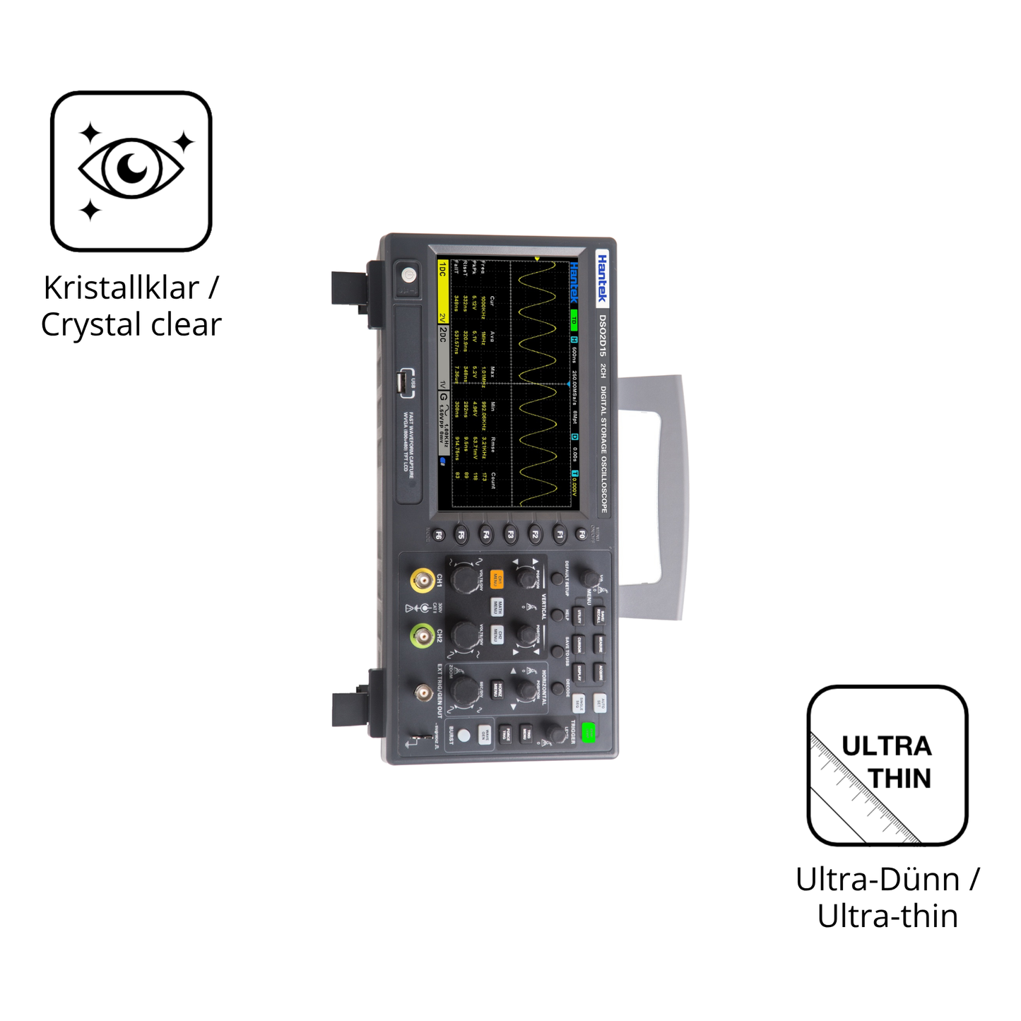 Dünne und klare Folie passend zugeschnitten für Hantek DSO2D15 Oscilloscope