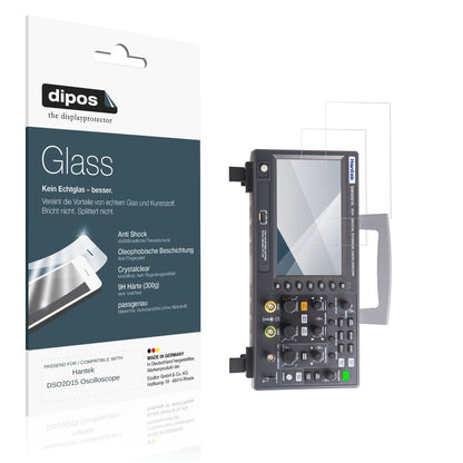 Klare Displayschutzfolie von dipos passend für Hantek DSO2D15 Oscilloscope, 9H kratzfest und blasenfrei montiert