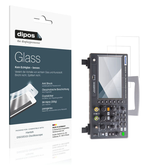 Klare Displayschutzfolie von dipos passend für Hantek DSO2D15 Oscilloscope, 9H kratzfest und blasenfrei montiert