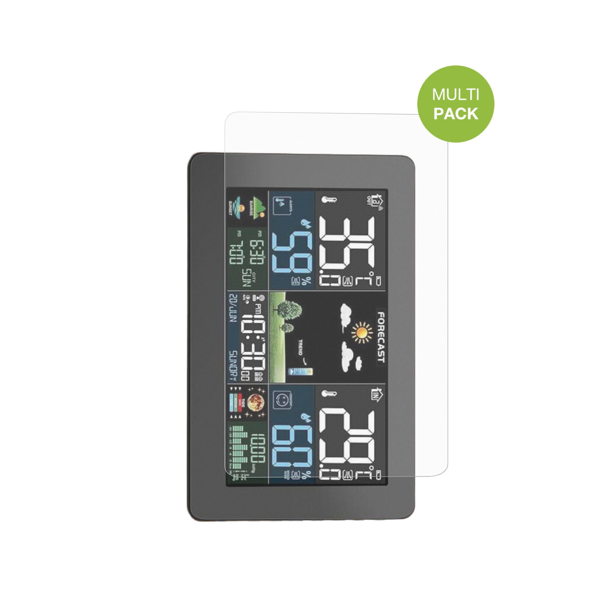 HAOYAOWetterstation mit aufgebrachter dipos Displayschutzfolie, die lästige Fingerabdrücke minimiert