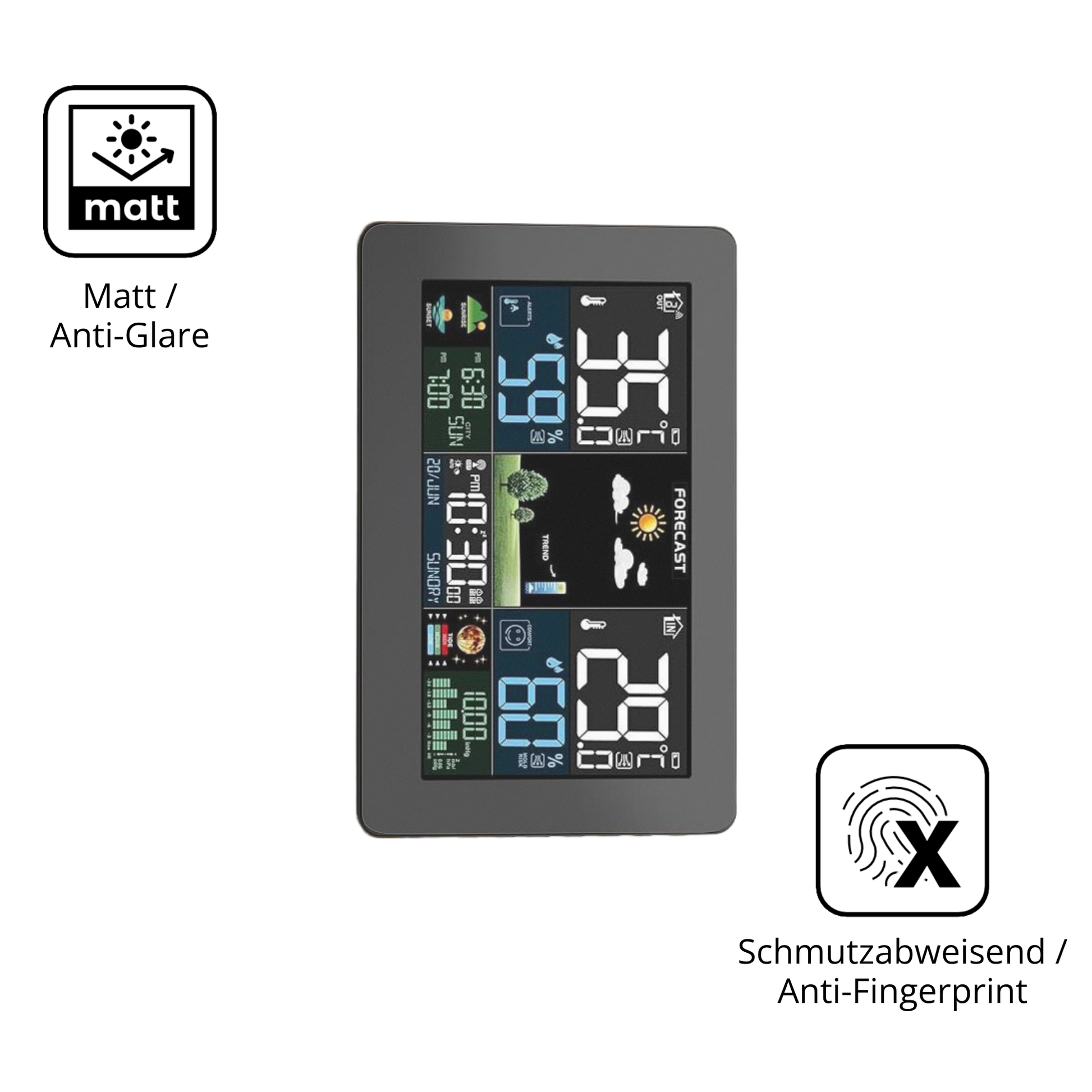 Dünne und entspiegelnde Folie passend zugeschnitten für HAOYAO Wetterstation