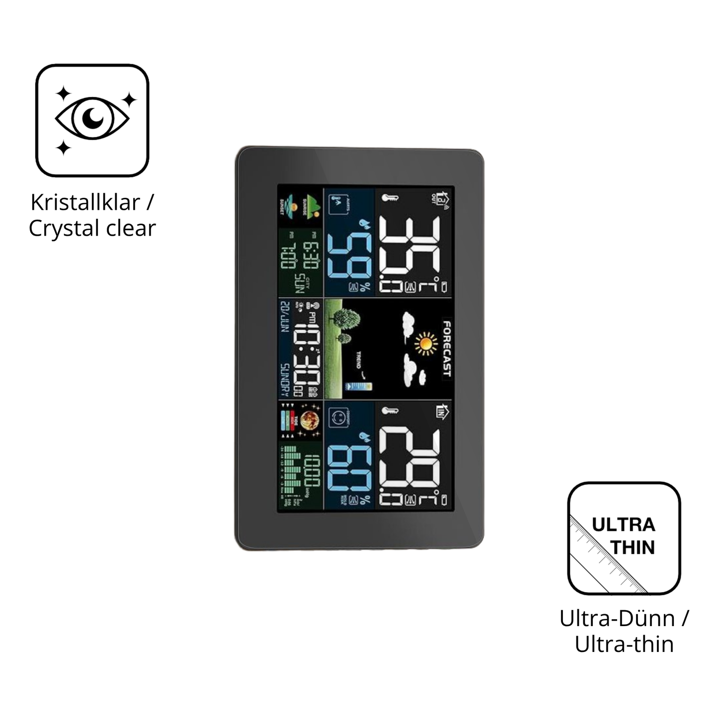 Dünne und klare Folie passend zugeschnitten für HAOYAO Wetterstation