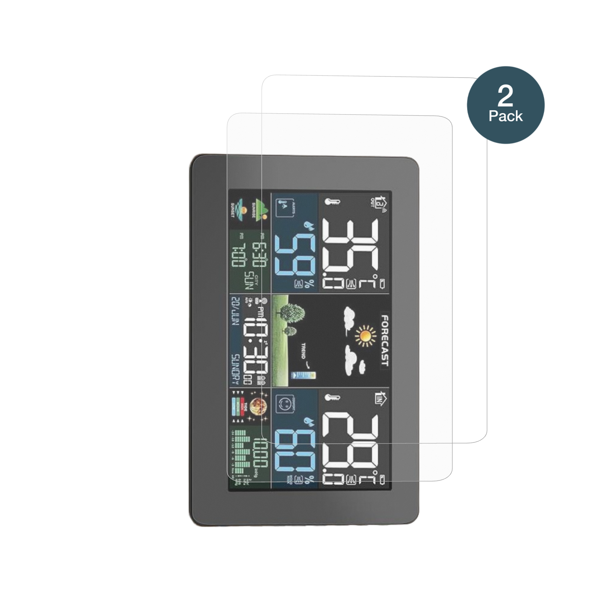 HAOYAOWetterstation mit aufgebrachter dipos Panzerfolie, die lästige Fingerabdrücke minimiert