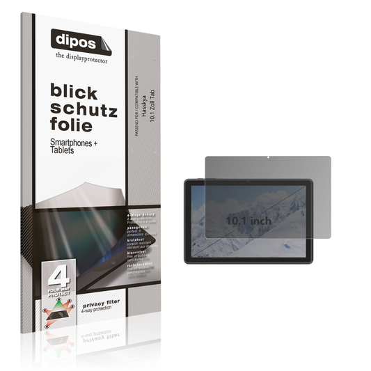 Blickschutzfolie von dipos passend für hasskya10.1 zoll tab, präziser Zuschnitt und blasenfrei montiert