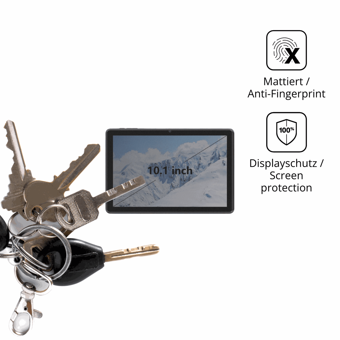 dipos Displayschutz für hasskya10.1 zoll tab, mattierte Oberfläche, Blickschutzfilter und perfekter Passform