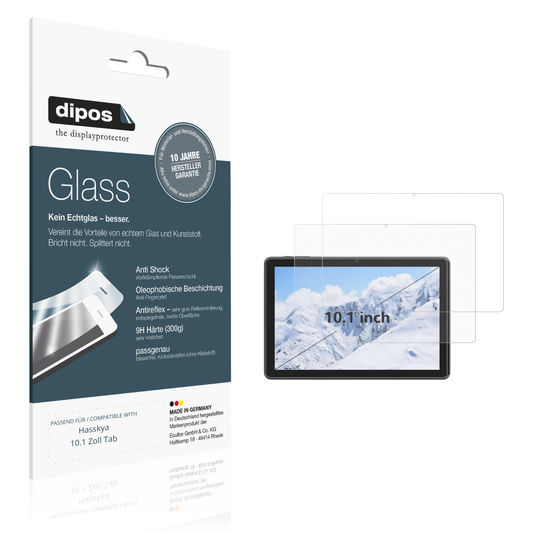 Matte Displayschutzfolie von dipos passend für hasskya10.1 zoll tab, 9H kratzfest und blasenfrei montiert