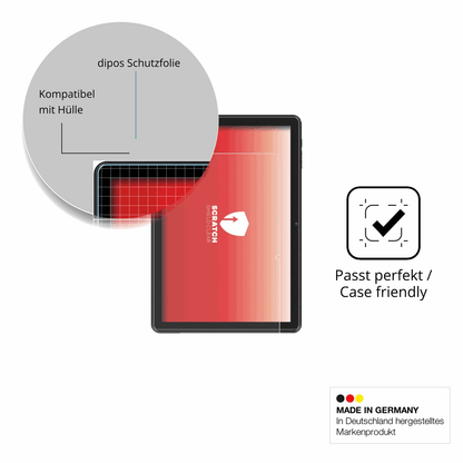 Schutzfolie mit optimaler Passform, zur Verwendung mit Hüllen geeignet
