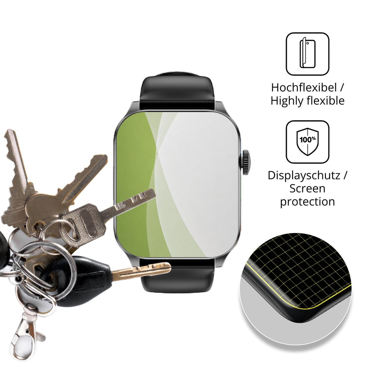 dipos Displayschutz für Haulvean T1, transparente Oberfläche, perfekte Passform auch für die Rundungen