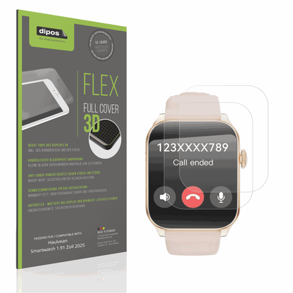 Matte Displayschutzfolie von dipos passend für Haulvean Smartwatch 1.91 Zoll 2025, 100% Displayabdeckung und blasenfreie Montage