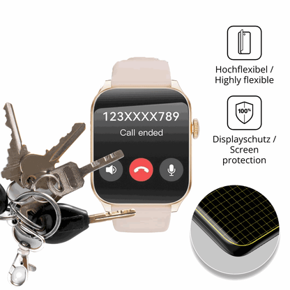 dipos Displayschutz für Haulvean Smartwatch 1.91 Zoll 2025, transparente Oberfläche, perfekte Passform auch für die Rundungen