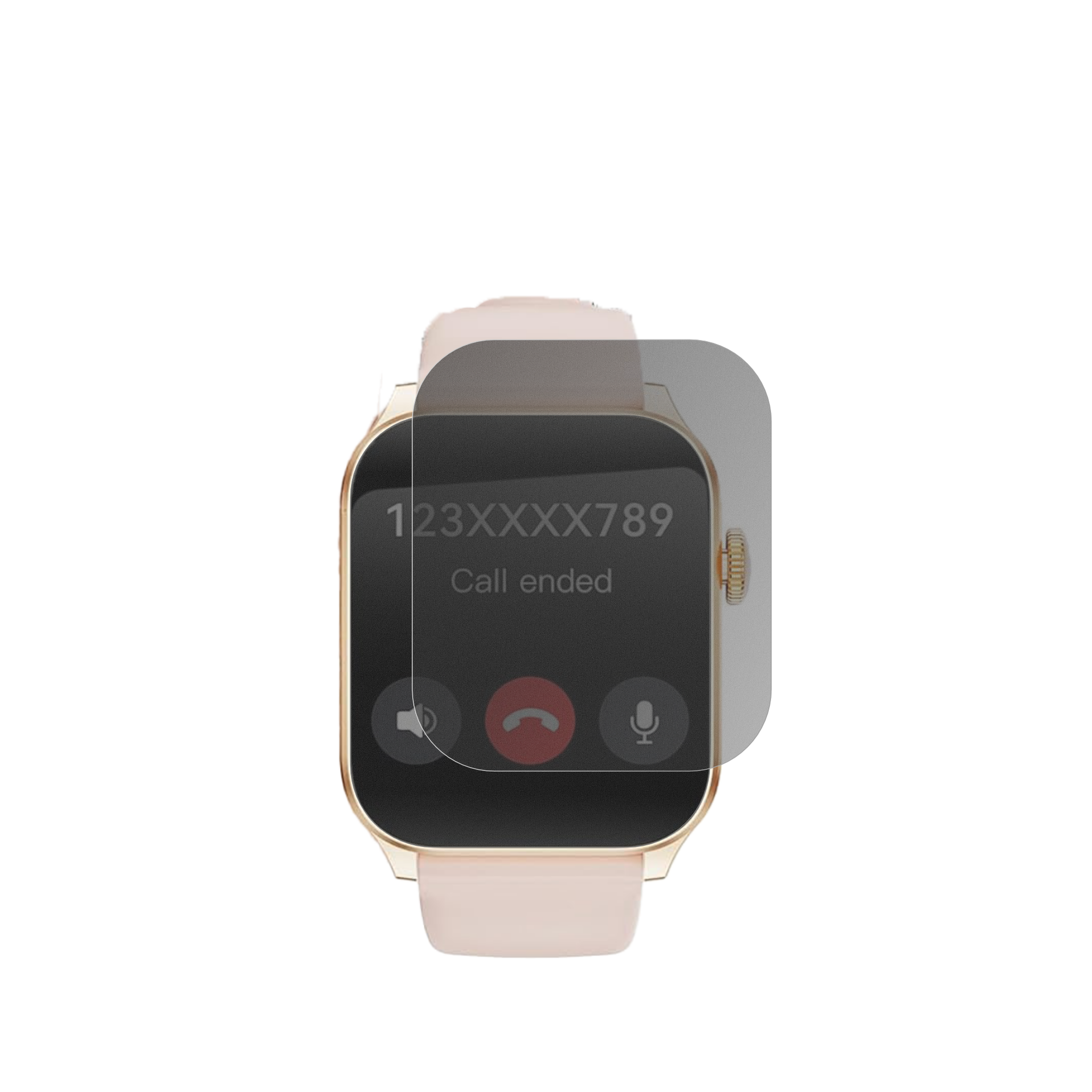 HaulveanSmartwatch 1.91 Zoll 2025 mit aufgebrachter dipos Flex Schutzfolie, die seitliche Einblicke blockiert