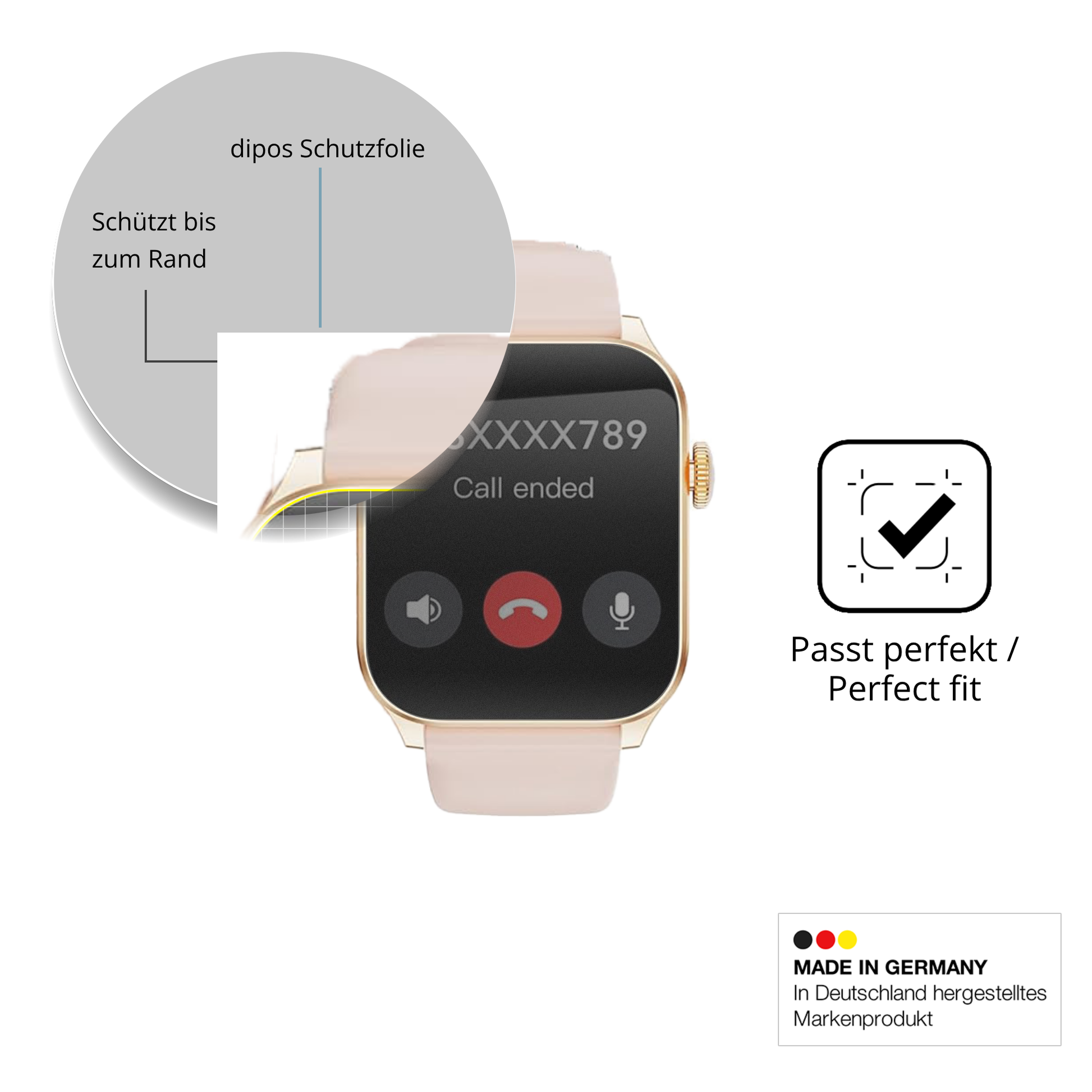 Schutz gegen Kratzer auf dem Haulvean Smartwatch 1.91 Zoll 2025 Glas durch Schlüssel, Stöße gegen die Tischkante oder Stürze