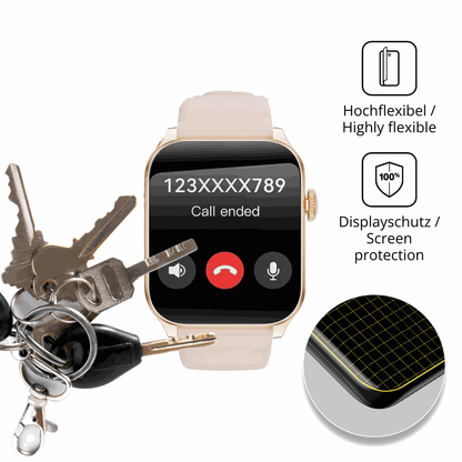 dipos Displayschutz für Haulvean Smartwatch 1.91 Zoll 2025, transparente Oberfläche, geringe Dicke und perfekte Passform