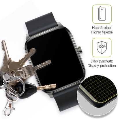 dipos Displayschutz für Haylou GST Smartwatch, transparente Oberfläche, perfekte Passform auch für die Rundungen