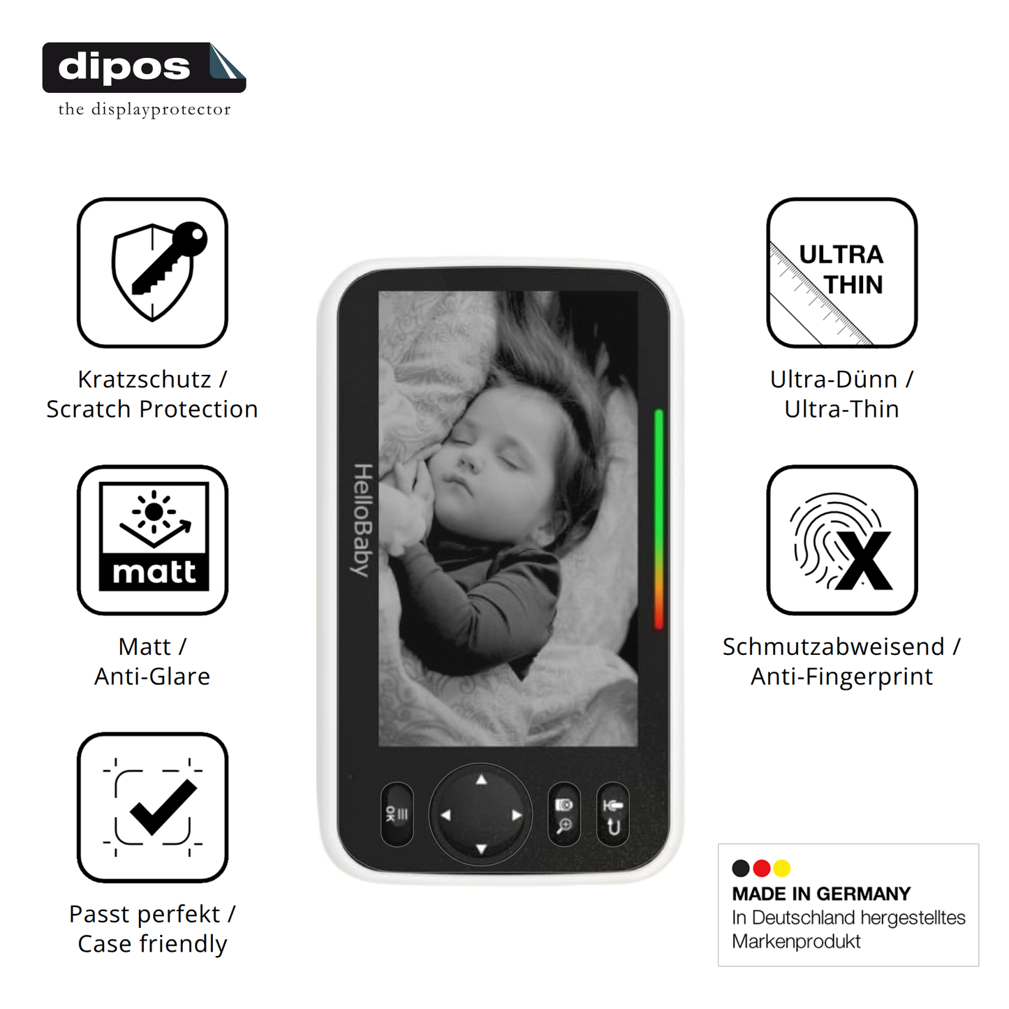 Displayschutz hergestellt in Deutschland, höchste Qualität made in Germany