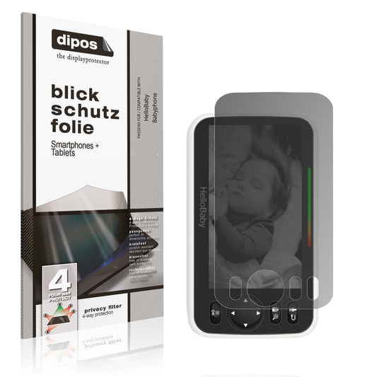 Blickschutzfolie von dipos passend für HelloBaby Babyphone, präziser Zuschnitt und blasenfrei montiert