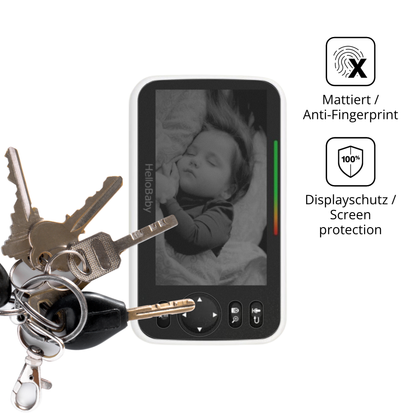 dipos Displayschutz für HelloBaby Babyphone, mattierte Oberfläche, Blickschutzfilter und perfekter Passform