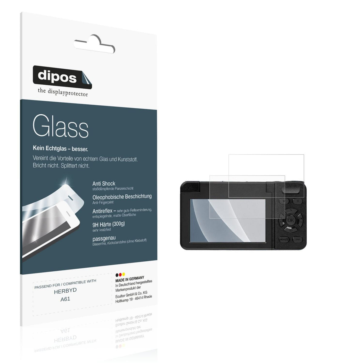 2x Screen Protector for HERBYD A61 matte Flexible Glass 9H dipos