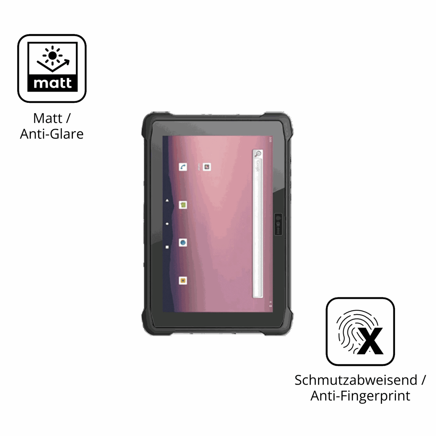 Dünne und entspiegelnde Folie passend zugeschnitten für hermatecsolidtab g99 10 zoll