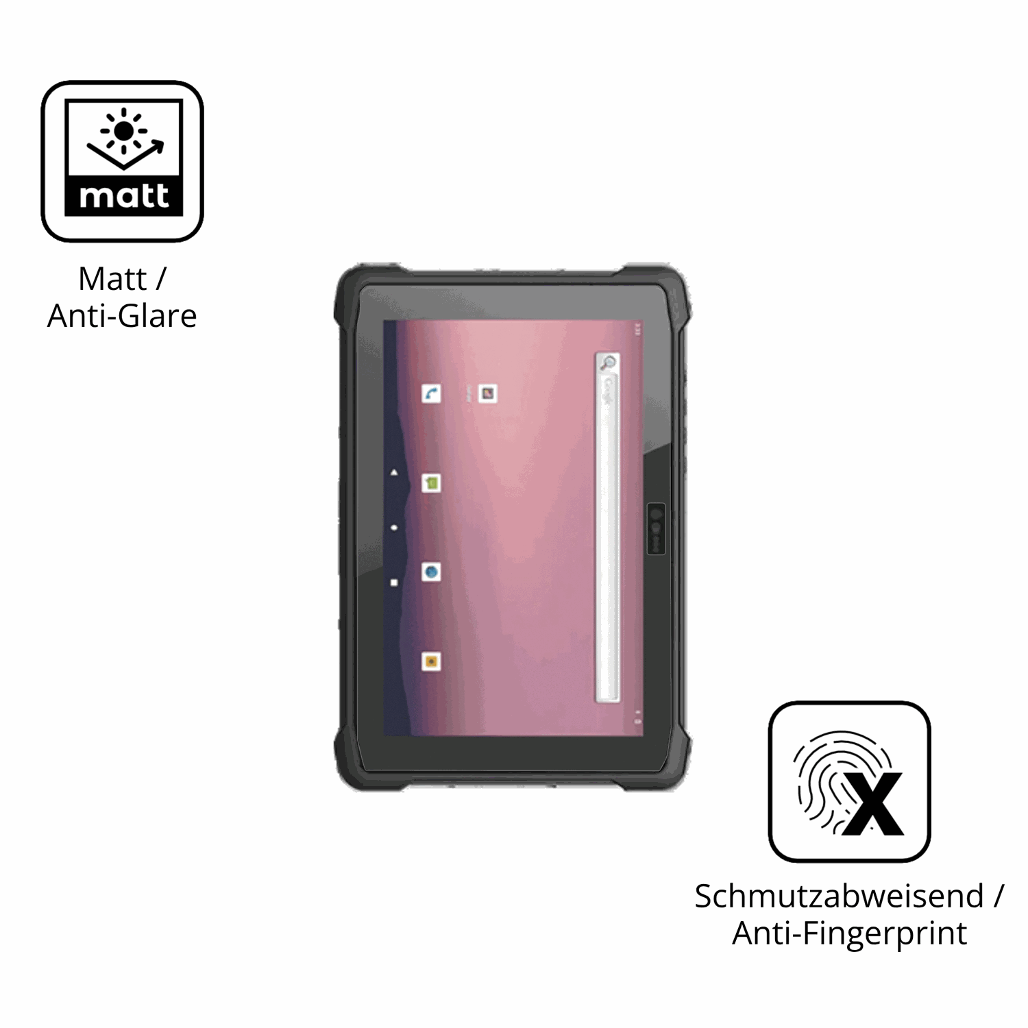 Dünne und entspiegelnde Folie passend zugeschnitten für hermatecsolidtab g99 10 zoll