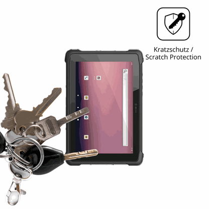 Schutz gegen Kratzer auf dem hermatecsolidtab g99 10 zoll Glas durch Schlüssel oder Ähnliches