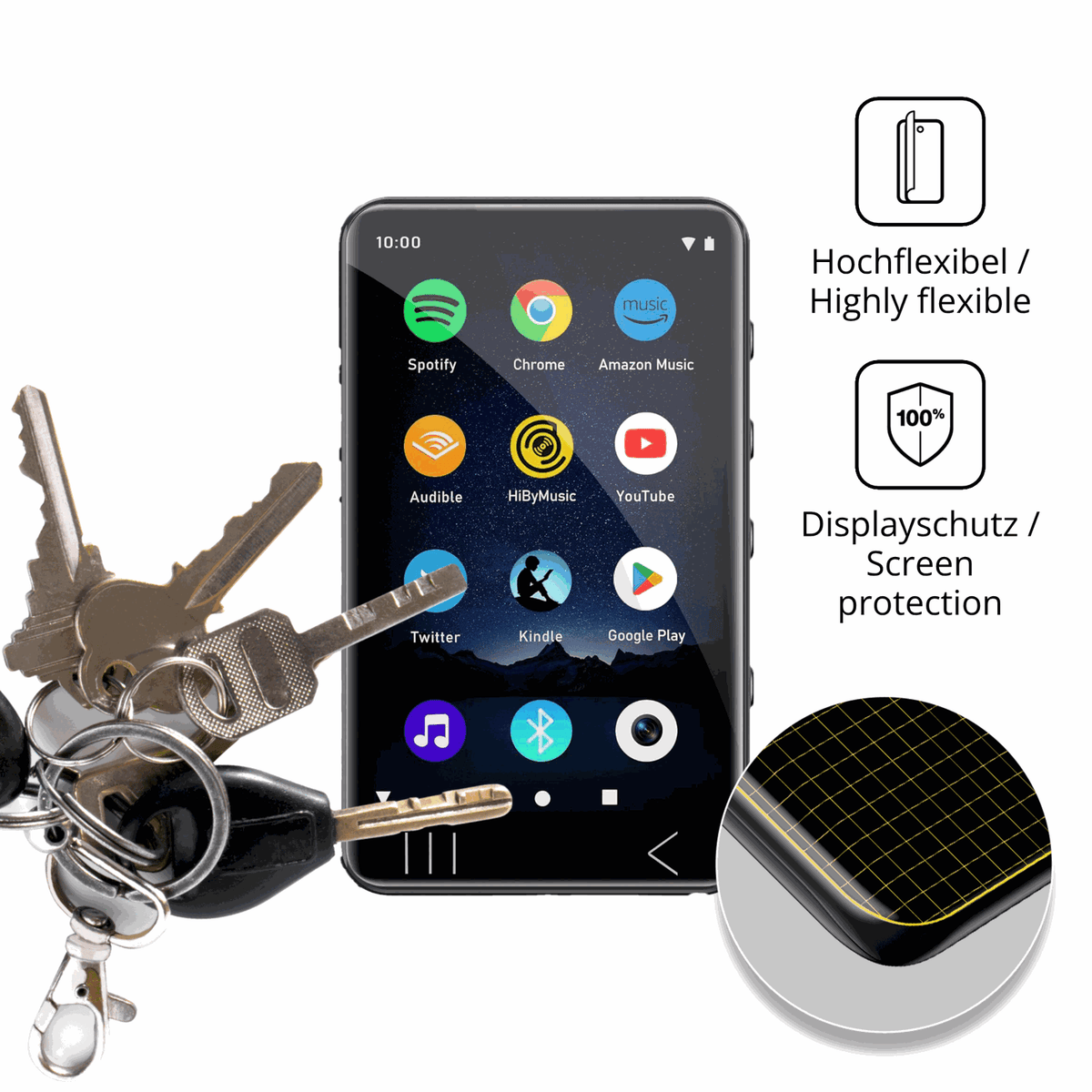 dipos Displayschutz für HIFI WALKER G7, transparente Oberfläche, geringe Dicke und perfekte Passform