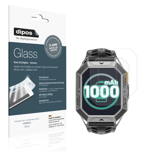 Matte Displayschutzfolie von dipos passend für HIRREO TX12, 9H kratzfest und blasenfrei montiert