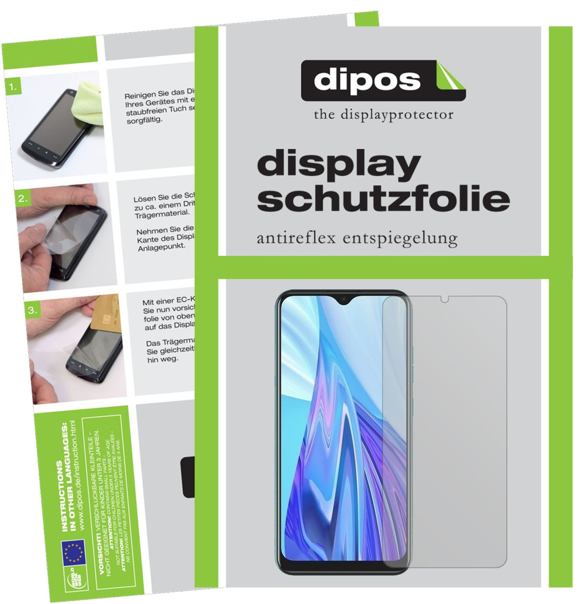 Matte Displayschutzfolie von dipos passend für Hisense F30s, präziser Zuschnitt und blasenfrei montiert