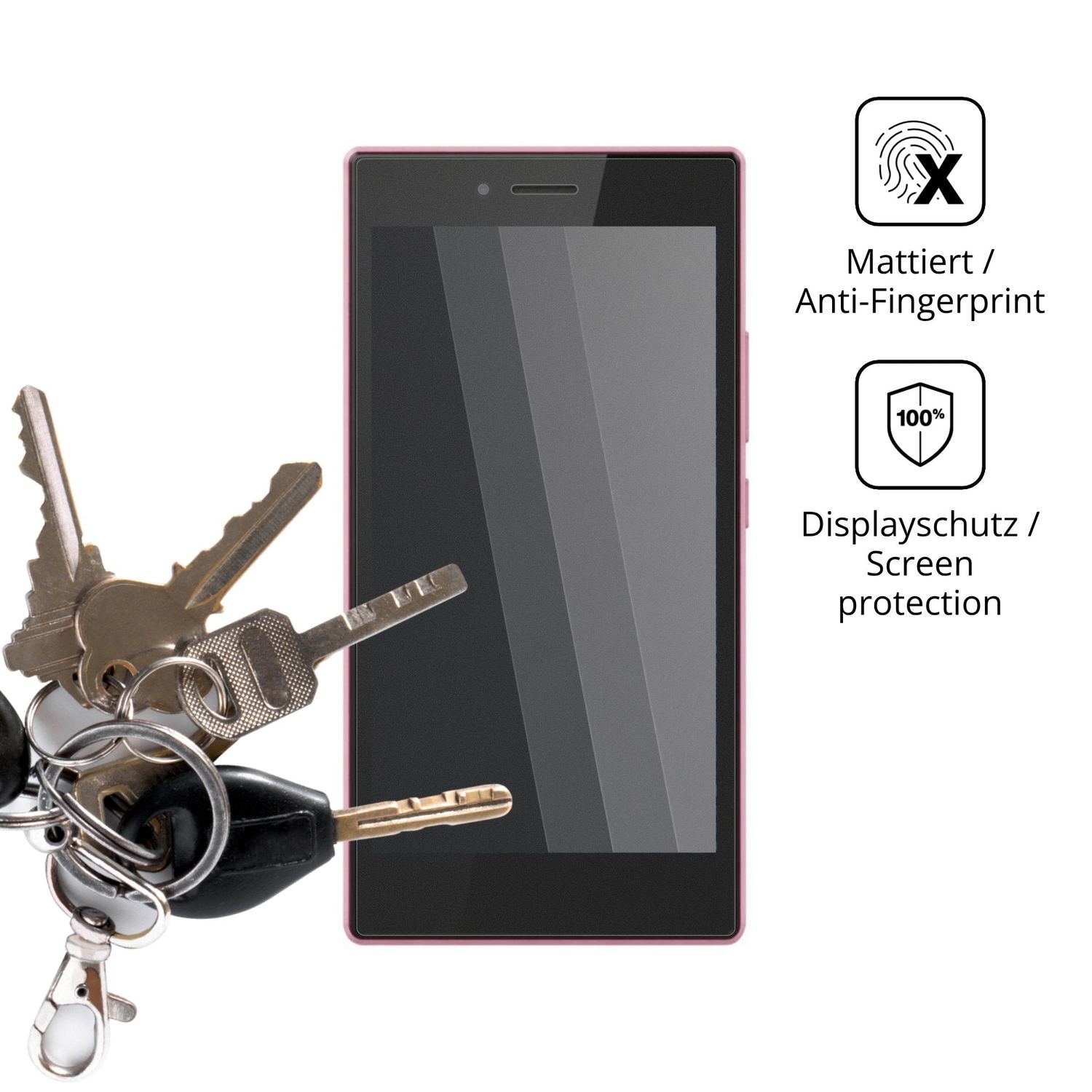 dipos Displayschutz für HMD Asha 505, mattierte Oberfläche, Blickschutzfilter und perfekter Passform