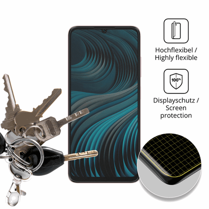 dipos Displayschutz für HMD Vibe2 5G, mit Blickschutzfilter und perfekter Passform auch für die Rundungen