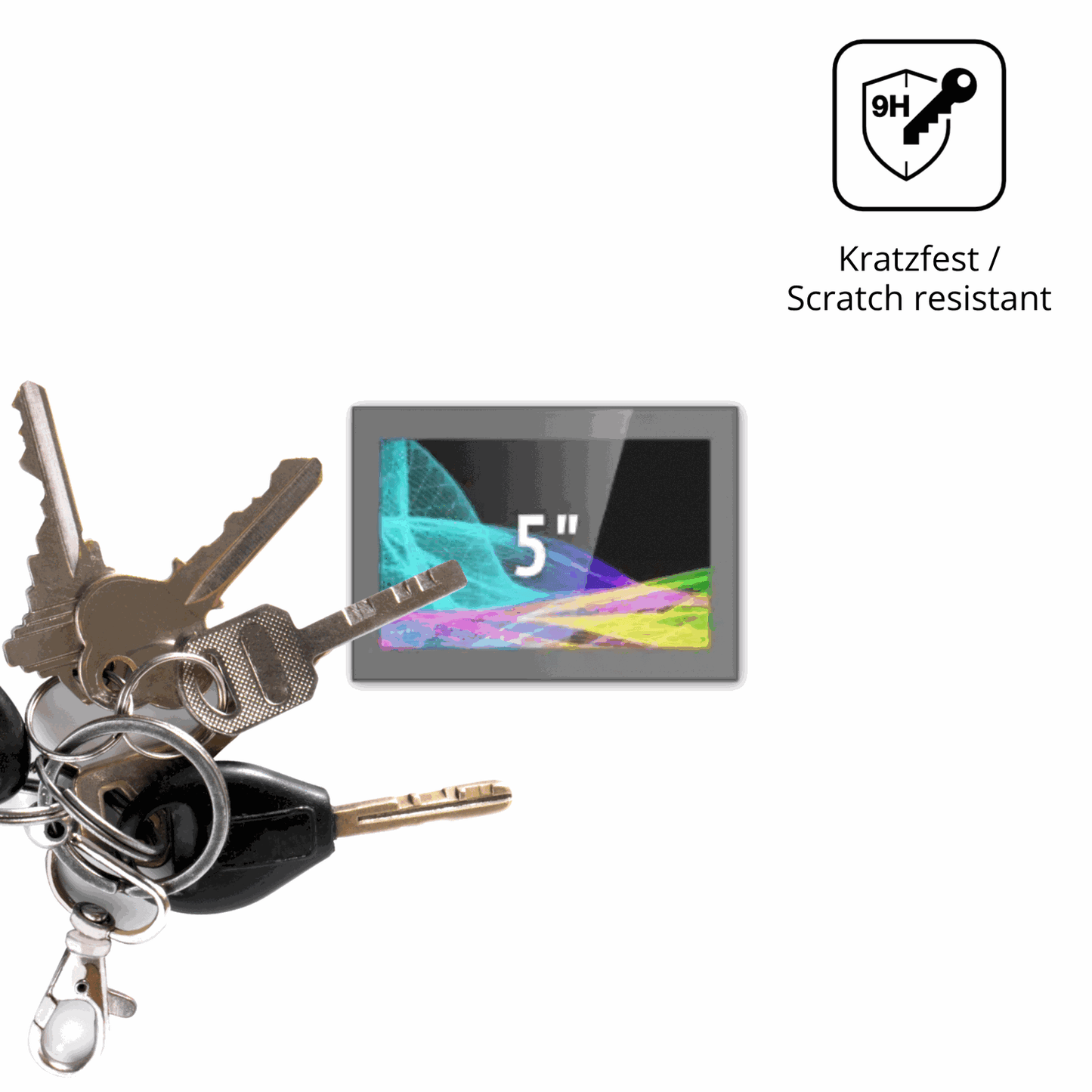 dipos Displayschutz für HMI Ultratronik Glass Touch Front 5 Zoll, mattierte Oberfläche, robuste Festigkeit und perfekte Passform