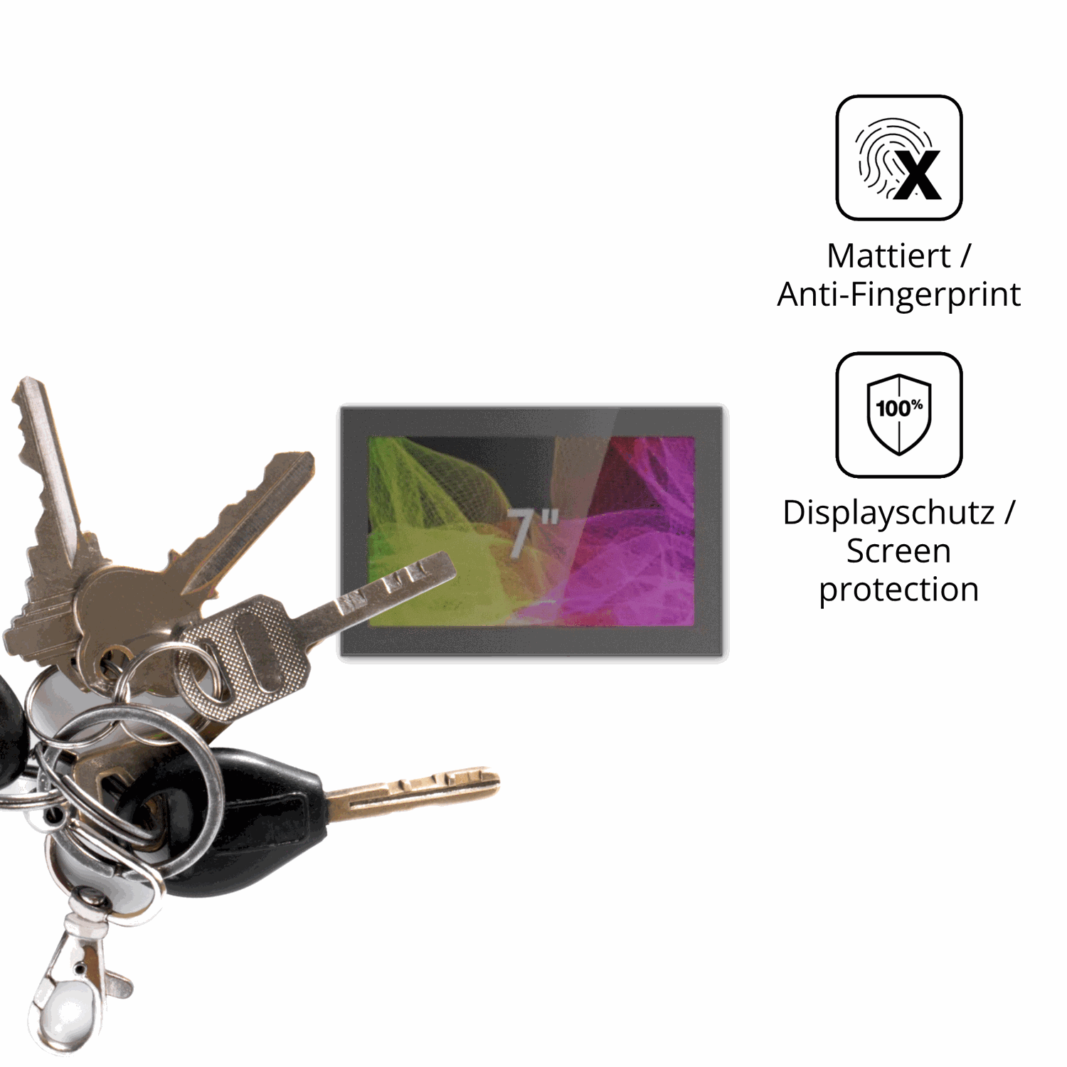 dipos Displayschutz für HMI Ultratronik Glass Touch Front 7 Zoll, mattierte Oberfläche, Blickschutzfilter und perfekter Passform