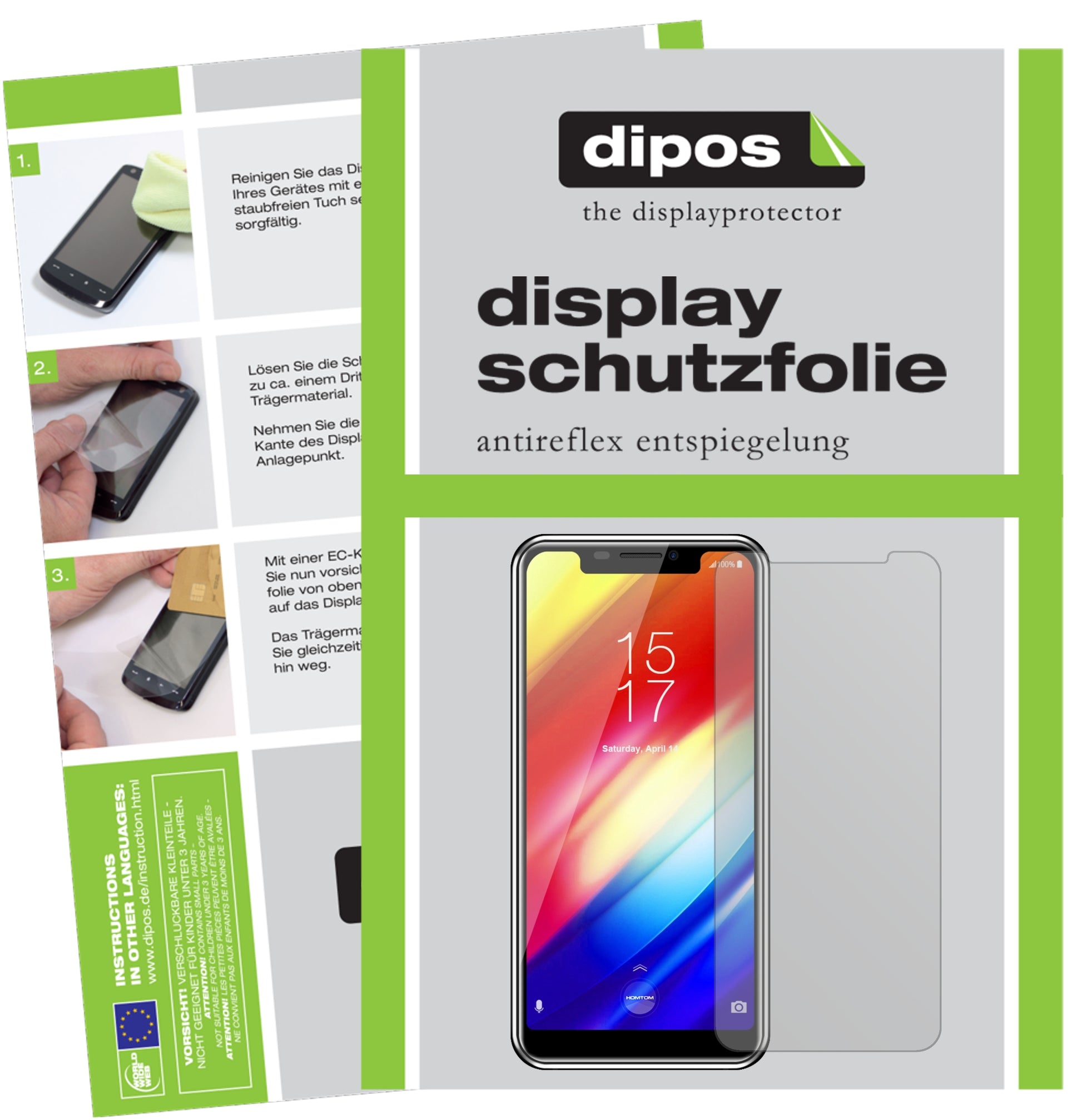 Mattes Panzerglas: Entspiegelte, dünne Folie, Fingerabdruckresistenz und Bildschirmschutz für HomTom-H10