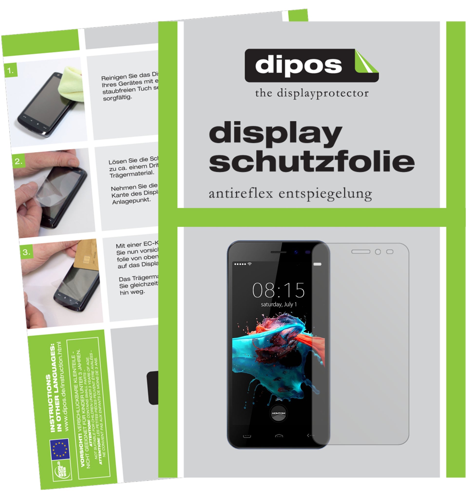 Mattes Panzerglas: Entspiegelte, dünne Folie, Fingerabdruckresistenz und Bildschirmschutz für HOMTOM-HT16 2016