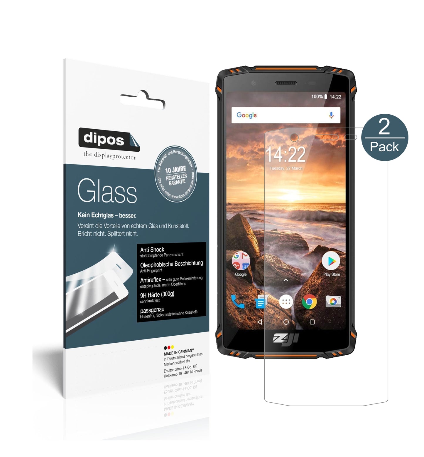 Mattes Panzerglas: Schutz vor Brüchen, Fingerabdrücken und Bildschirmblendung für HomTom-ZOJI Z9