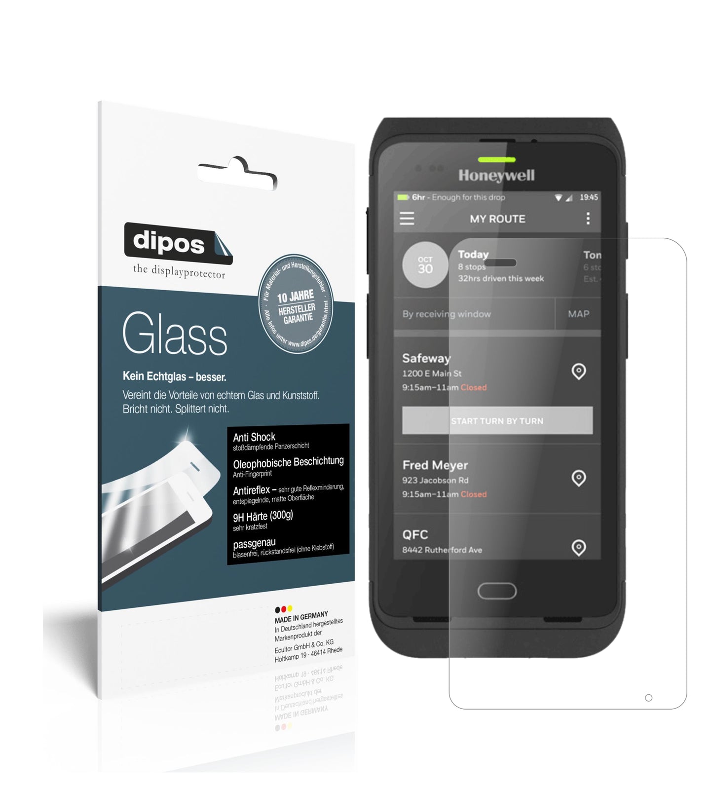 Mattes Panzerglas: Schutz vor Brüchen, Fingerabdrücken und Bildschirmblendung für Honeywell-CT40