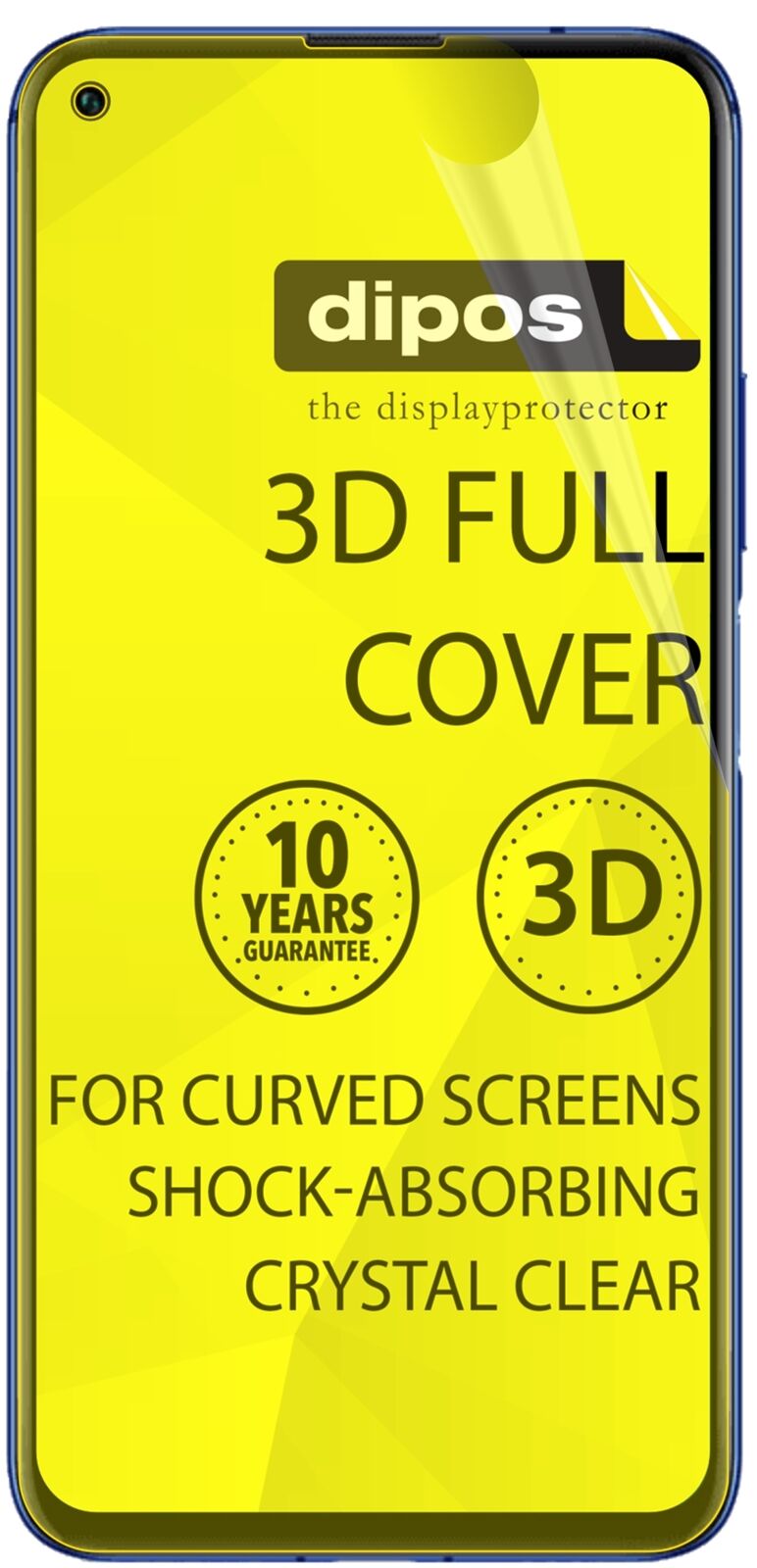 dipos Displayschutz für Honor 20, transparente Oberfläche, geringe Dicke und perfekte Passform