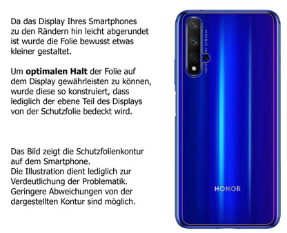 dipos Displayschutz für Honor 20S Rückseite, mattierte Oberfläche, robuste Festigkeit und perfekte Passform