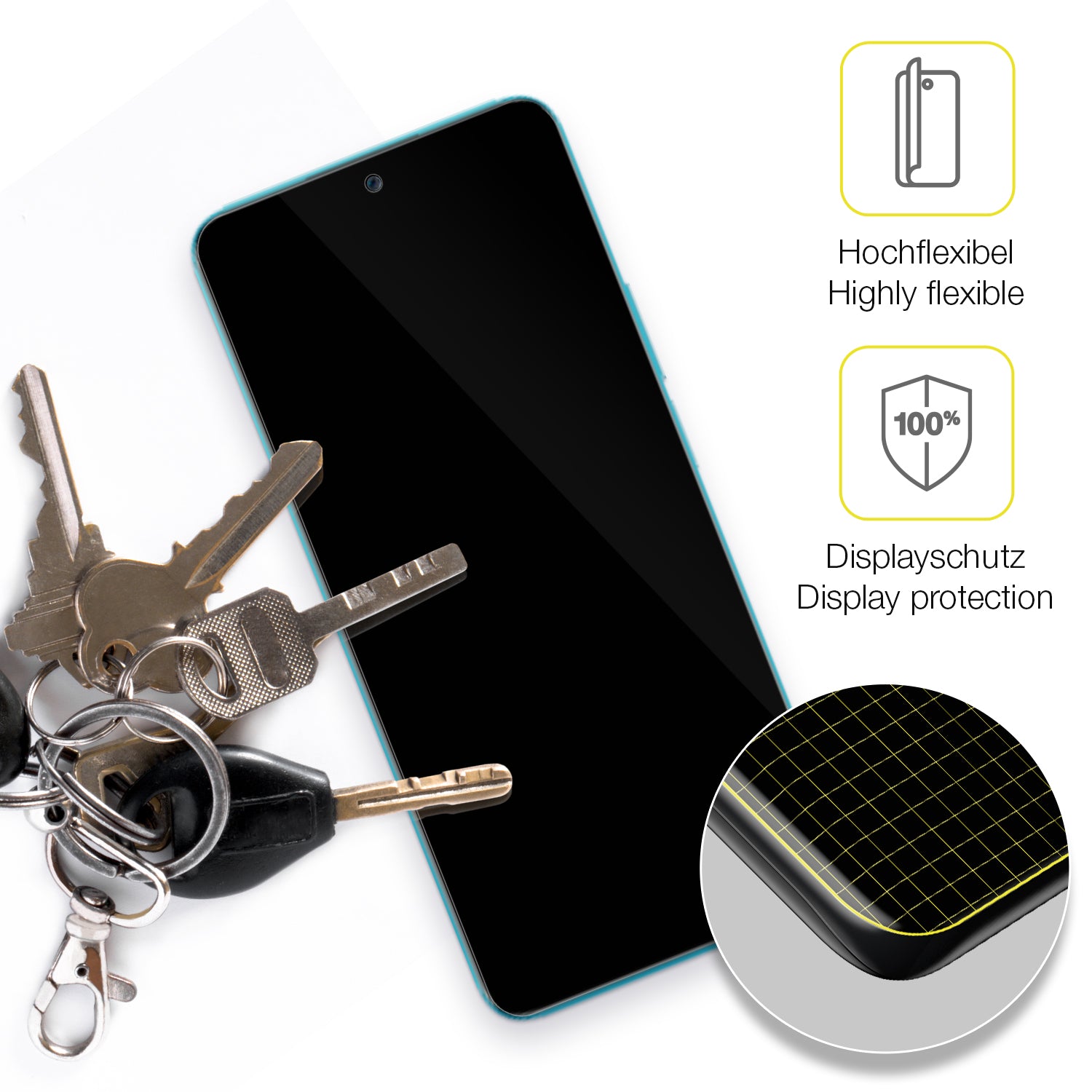 dipos Displayschutz für Honor 90, transparente Oberfläche, geringe Dicke und perfekte Passform