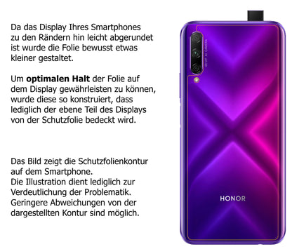 dipos Displayschutz für Honor 9X Pro Rückseite, mattierte Oberfläche, robuste Festigkeit und perfekte Passform