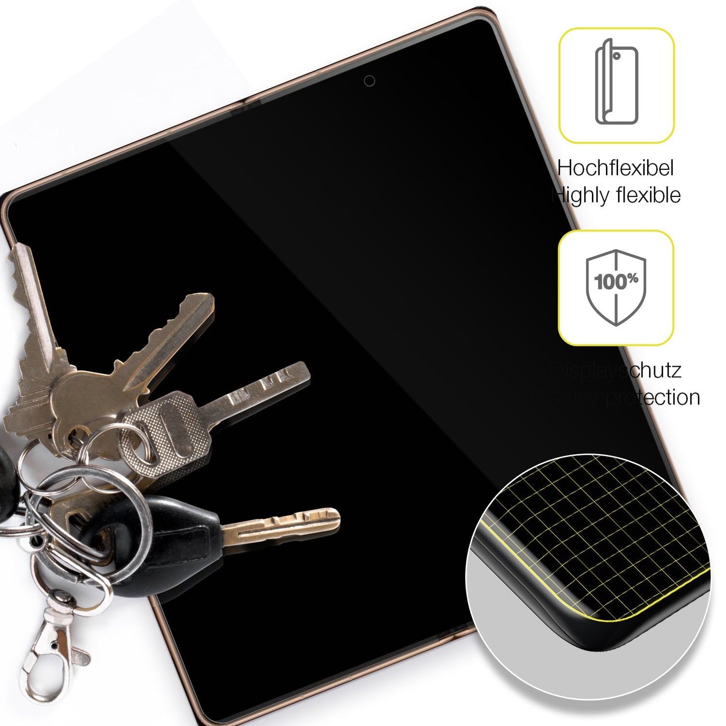dipos Displayschutz für Honor Magic V3 (Innenseite), transparente Oberfläche, geringe Dicke und perfekte Passform