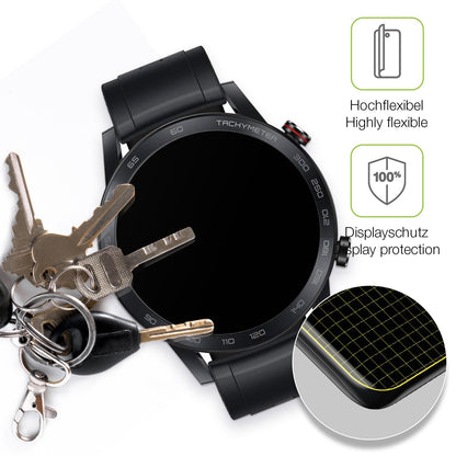 dipos Displayschutz für Honor Magic Watch 2 46mm, transparente Oberfläche, perfekte Passform auch für die Rundungen