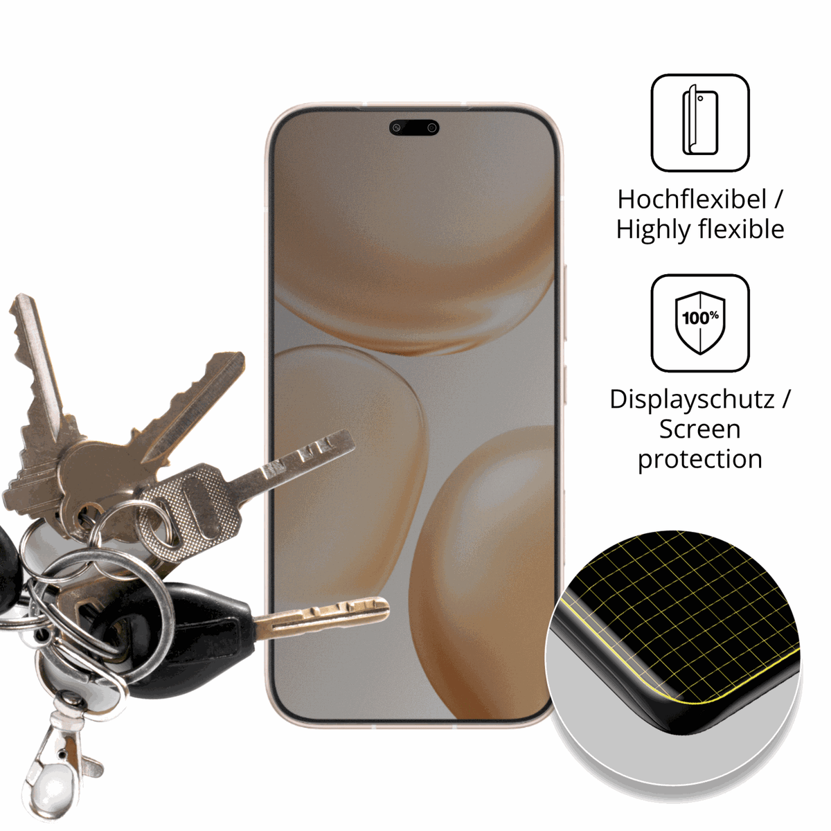 dipos Displayschutz für Honor Play 11 Plus, mit Blickschutzfilter und perfekter Passform auch für die Rundungen