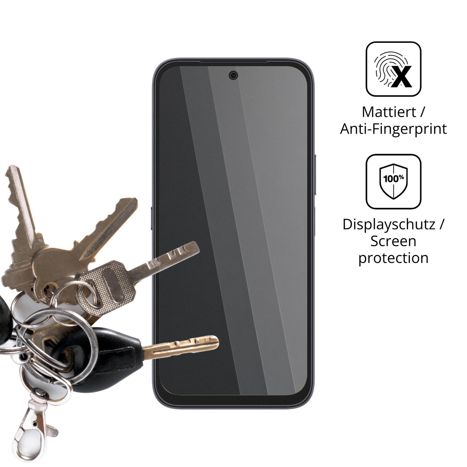 dipos Displayschutz für Honor Play 11T, mattierte Oberfläche, Blickschutzfilter und perfekter Passform