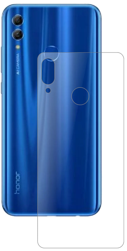 Honor10i Rückseite mit aufgebrachter dipos Panzerfolie, die lästige Fingerabdrücke minimiert