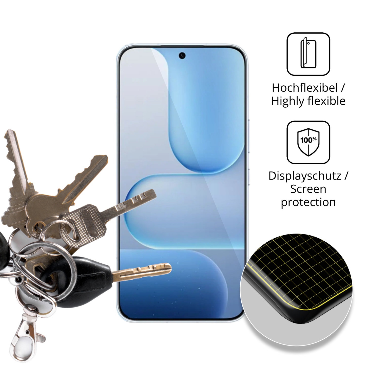 dipos Displayschutz für honor500 pro, transparente Oberfläche, geringe Dicke und perfekte Passform