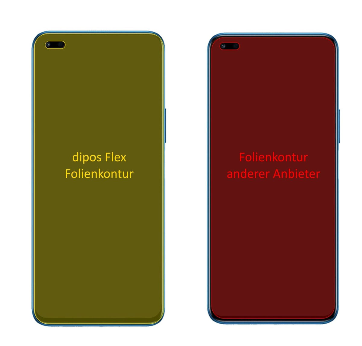 3x Screen Protector for Honor 50 Lite Protective Film covers 100% dipos Flex